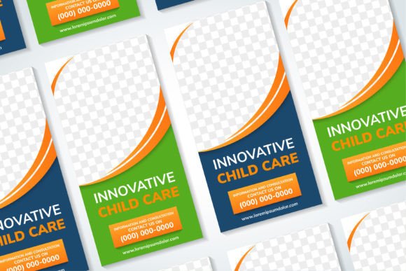 Child Care Vertical Banner: Graphics & Print Templates