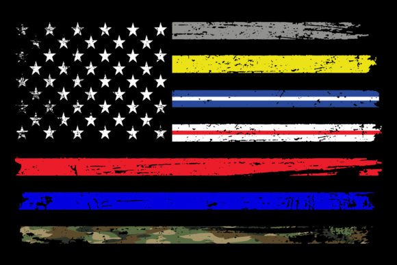 First Responders Flag Graphics for T-Shirt Designs