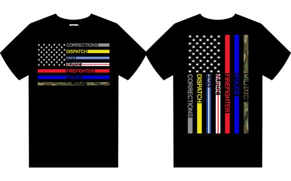 First Responders Hero Flag Graphics for T-Shirt Designs