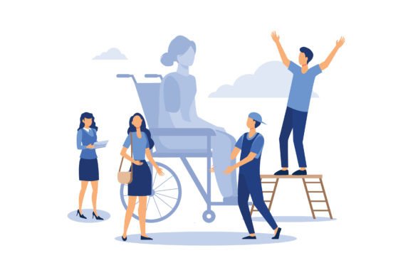 Graphics: Assistance to a Disabled Person Illustrations
