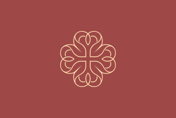 Heart Shape Petals Flower Feminine Logo Graphics