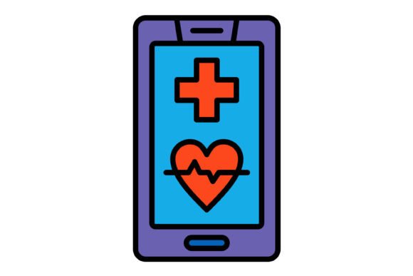 Medical App Filled Line Icon: Essential Graphics and Icons
