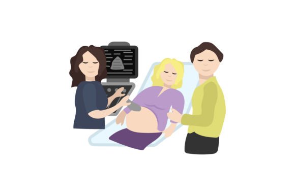 Medical Crafts: Ultrasound Tech Family Cartoon