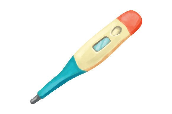 Medical Thermometer Watercolor for Crafts and Medical Brands