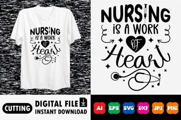 Nursing Heart Graphics for T-Shirt Designs