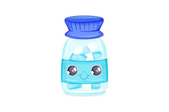 Review: Cute Pill Bottle Character - Watercolor Design