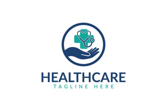 Stethoscope, Cross and Hand Healthcare Graphics Logos